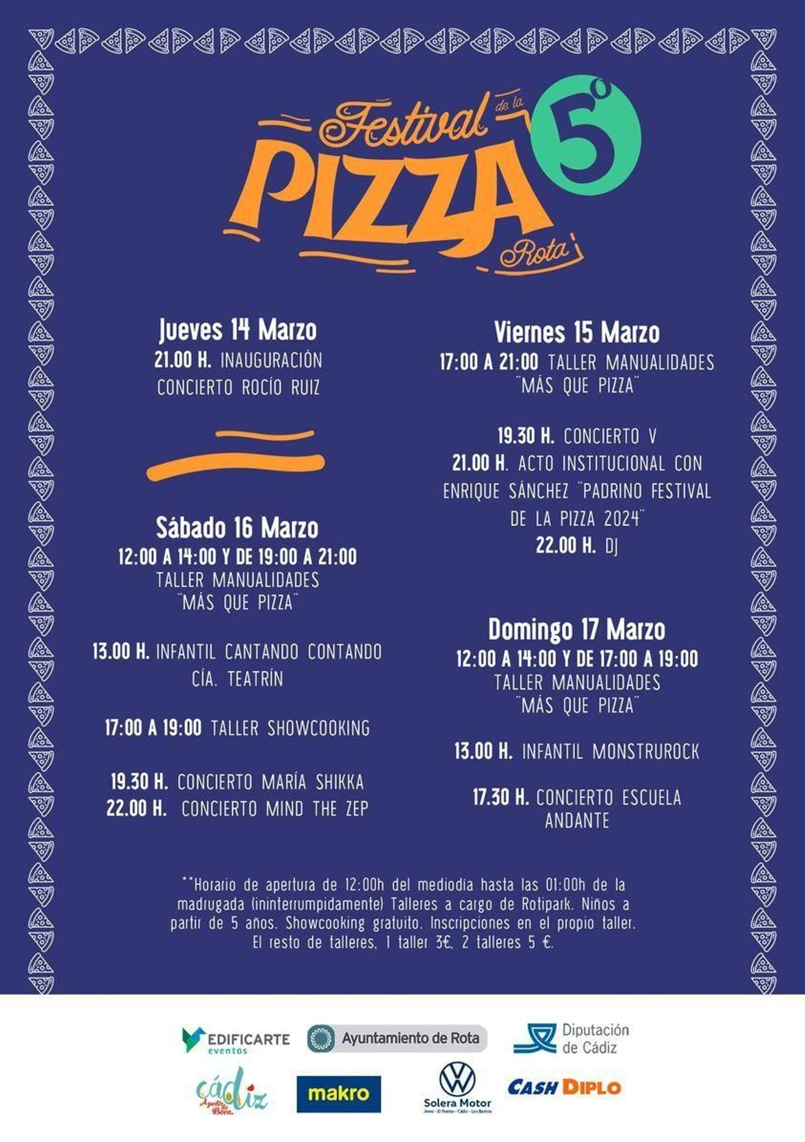 Cartel del V Festival de la Pizza en Rota. Cartel del V Festival de la Pizza en Rota.