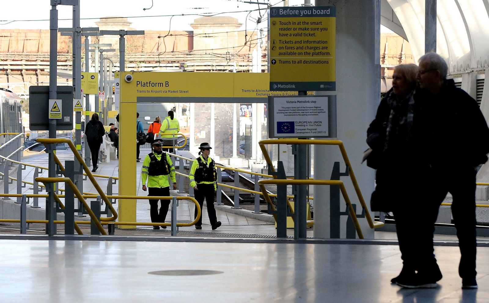 La estación Victoria Metrolink de Manchester donde se produjo el triple apuñalamiento