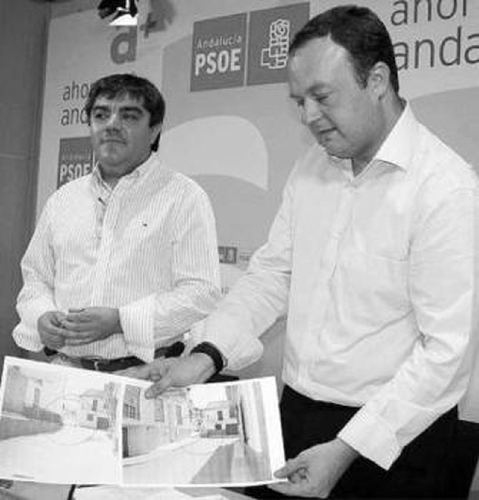 Jesús Huertas, en primer plano, junto a Giralte.