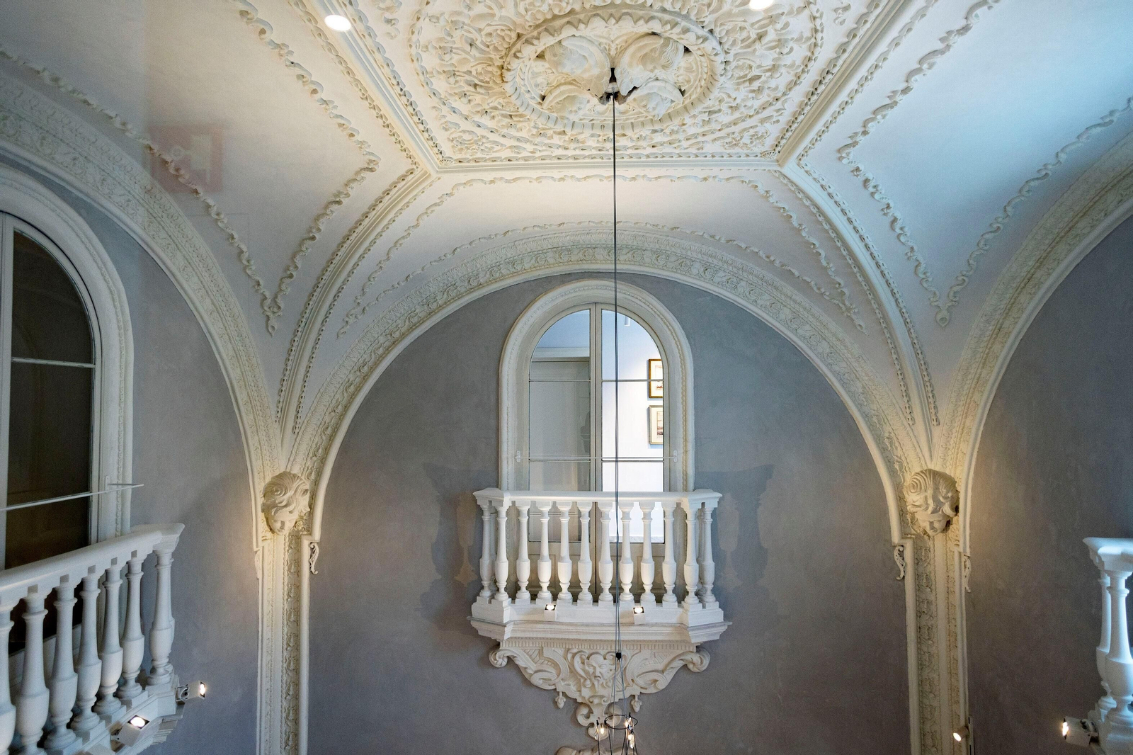 Patio central del palacete de Sagasta, ya rehabilitado como hotel.