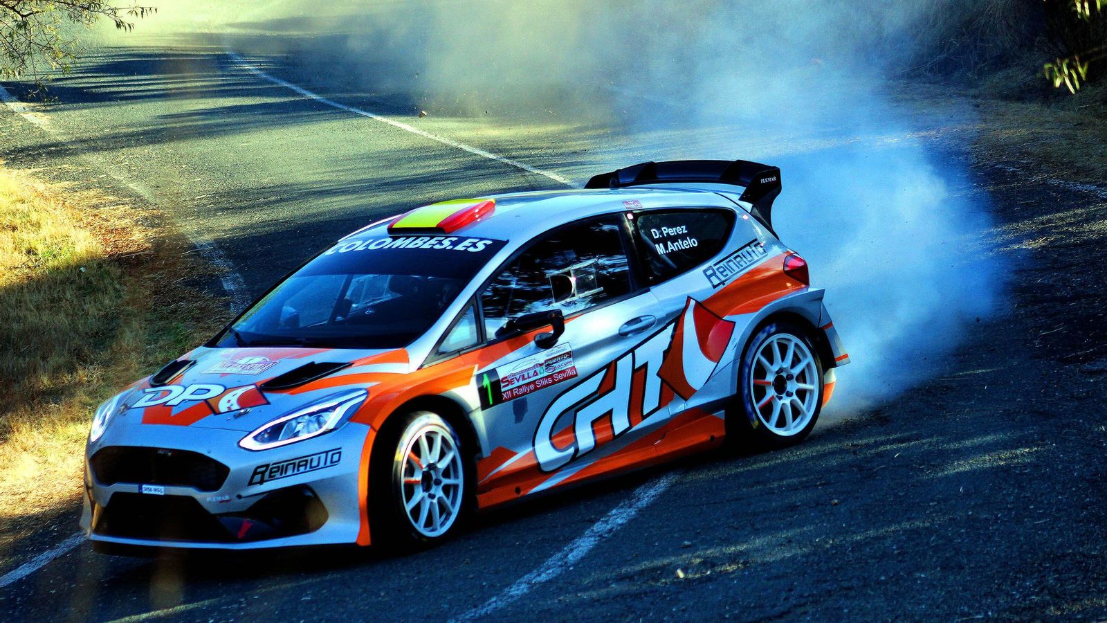 El Ford Fiesta Rally2 de Pedro David Pérez, líder del Campeonato de Andalucía de Rallyes de Asfalto