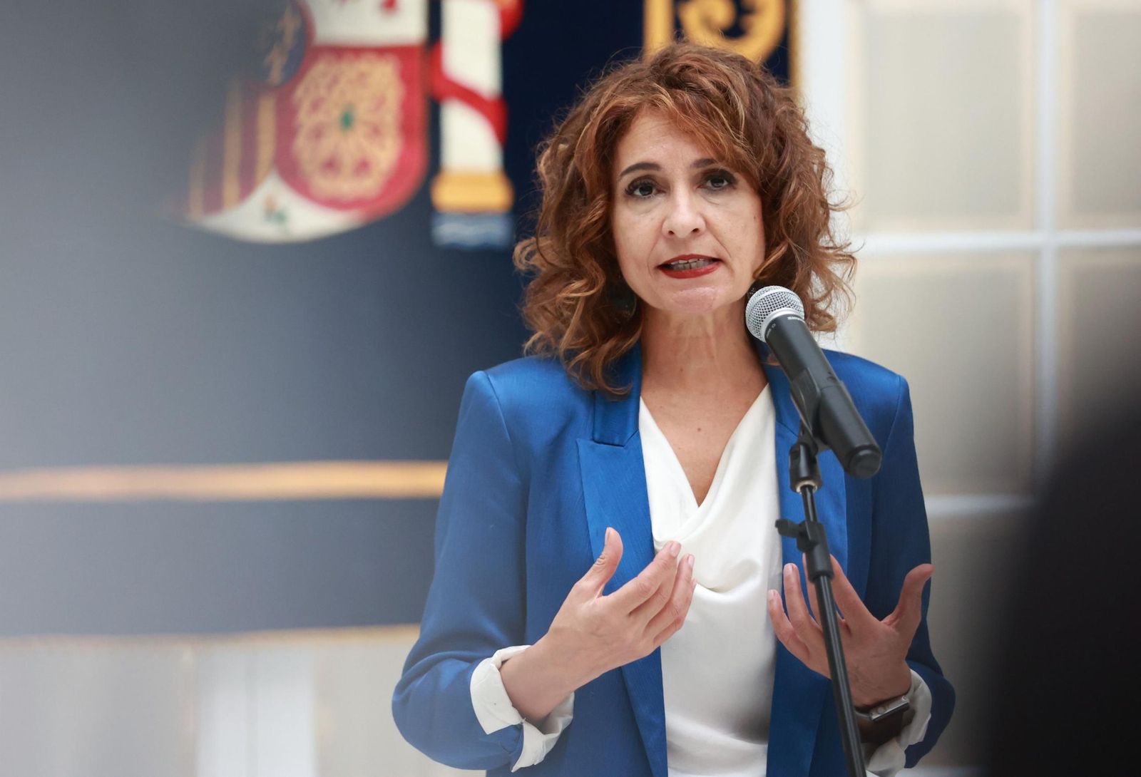 La vicepresidenta del Gobierno, María Jesús Montero, este viernes en Sevilla