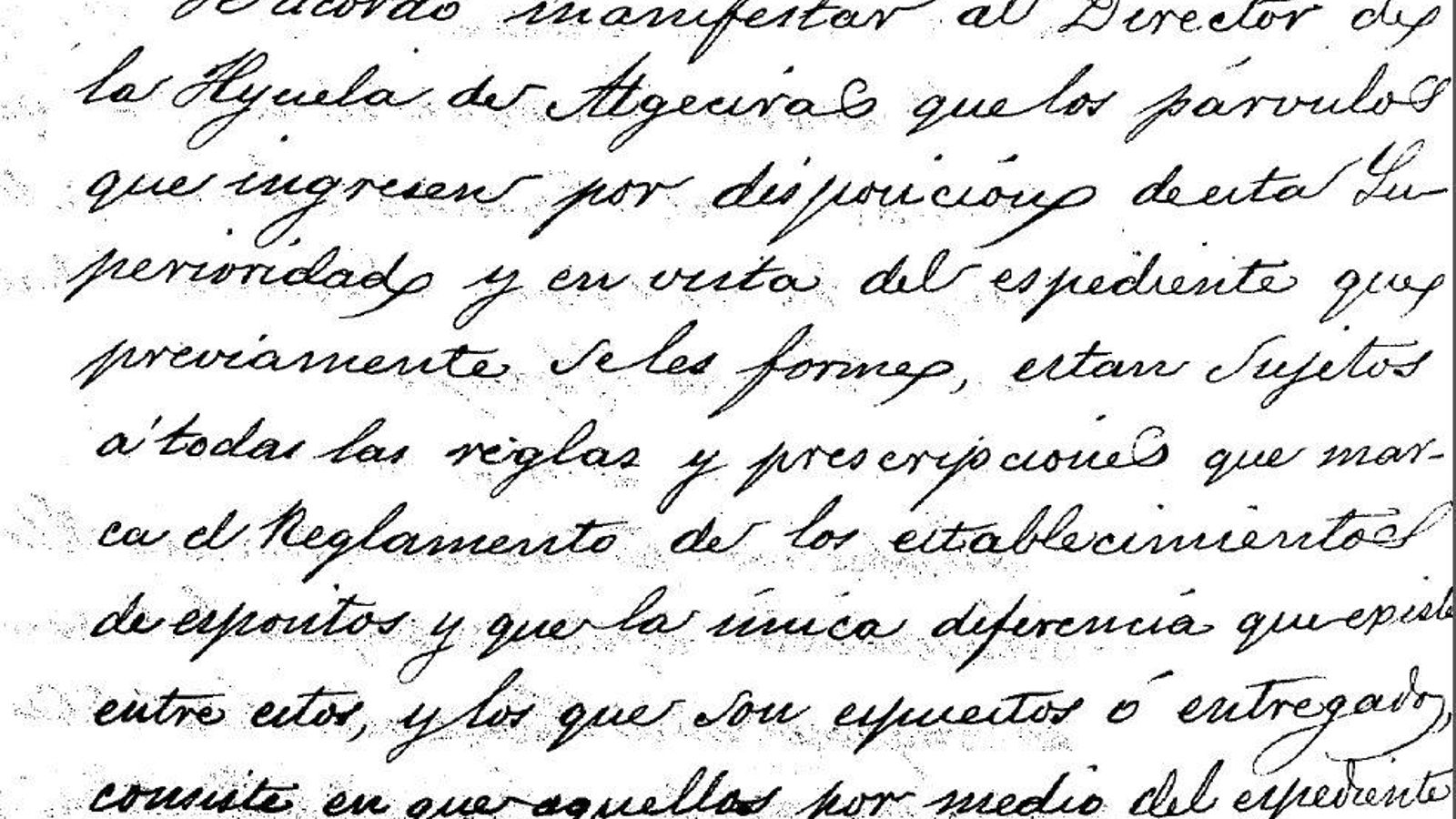 Recordatorio para el director de la Hijuela de Algeciras sobre la normativa vigente.