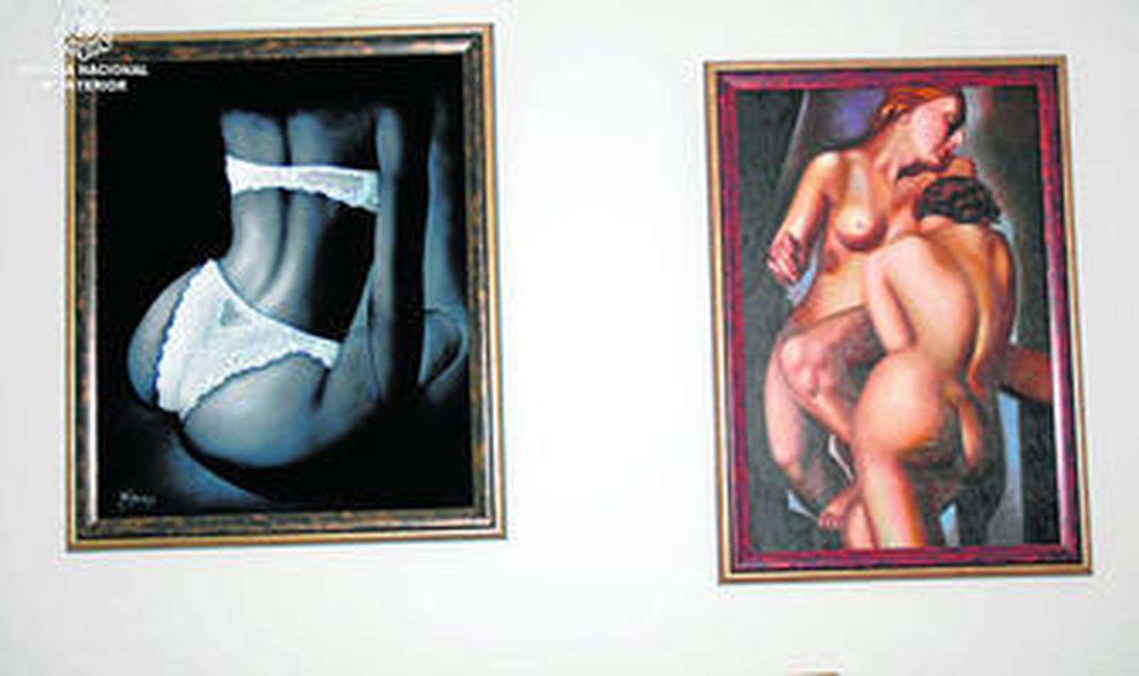 Fotografía divulgada por la Policía en noviembre de 2008 que muestra dos de las obras halladas en la nave industrial del parque joyero cordobés.