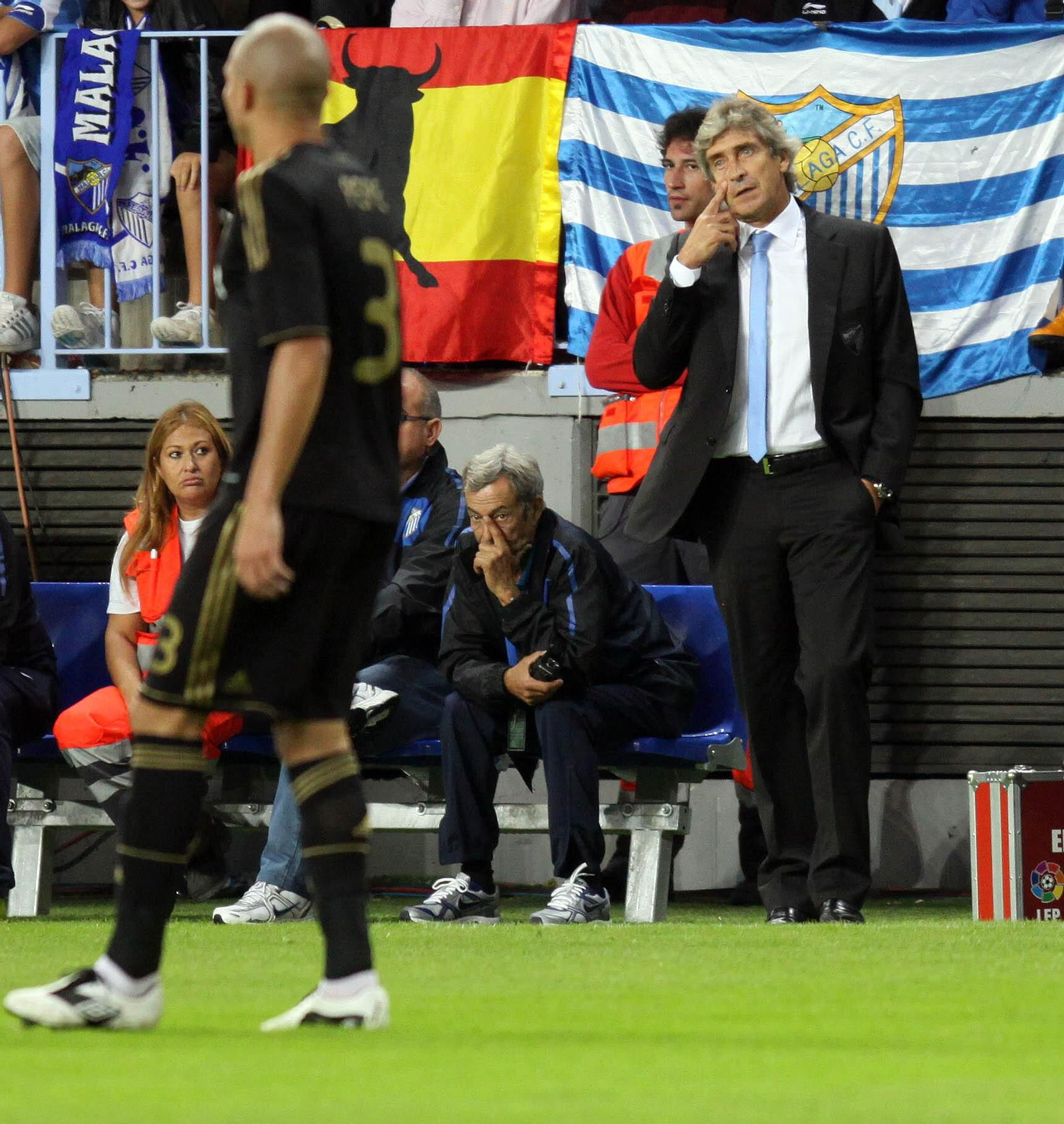 Manuel Pellegrini, durante su etapa en el Málaga.