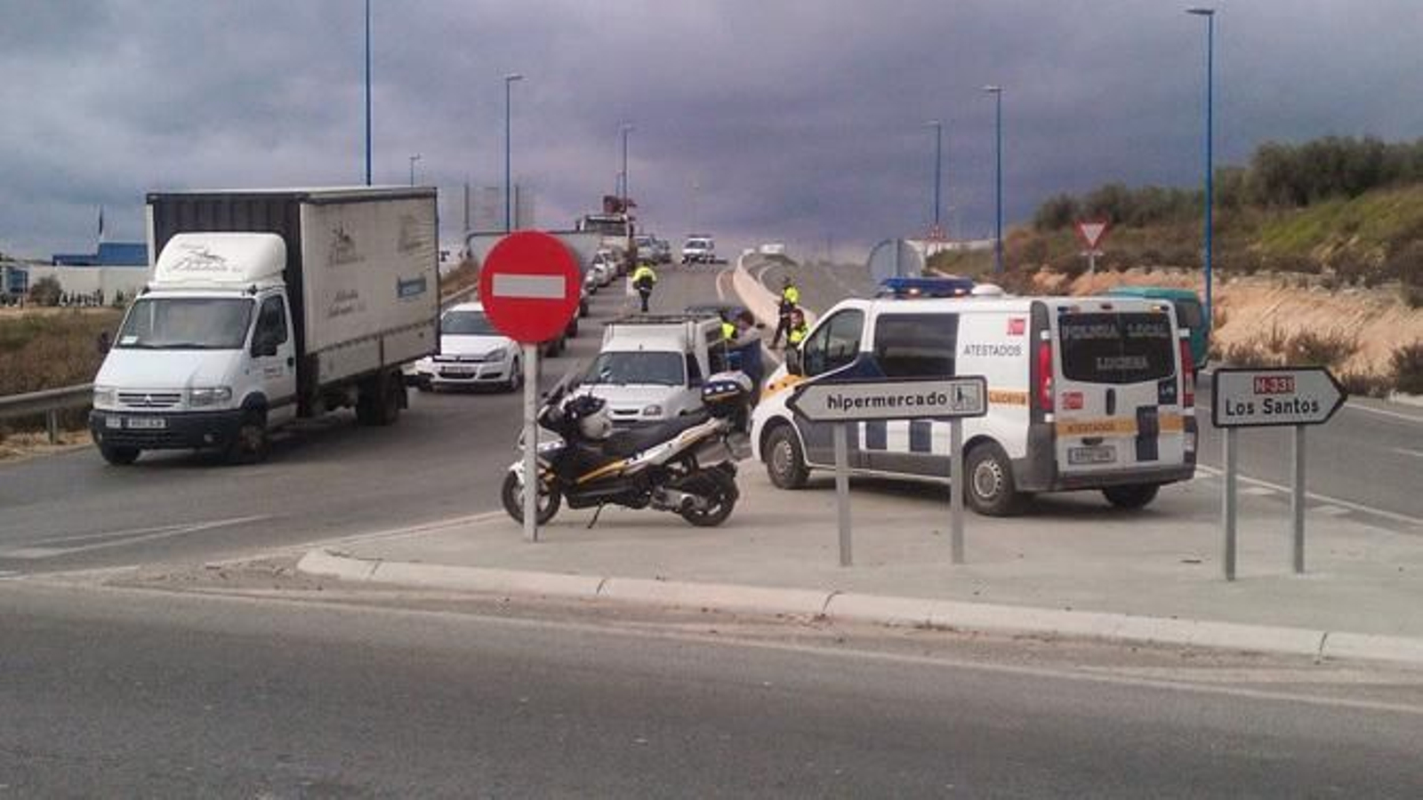 Controles de la Policía Local en los accesos a Lucena.