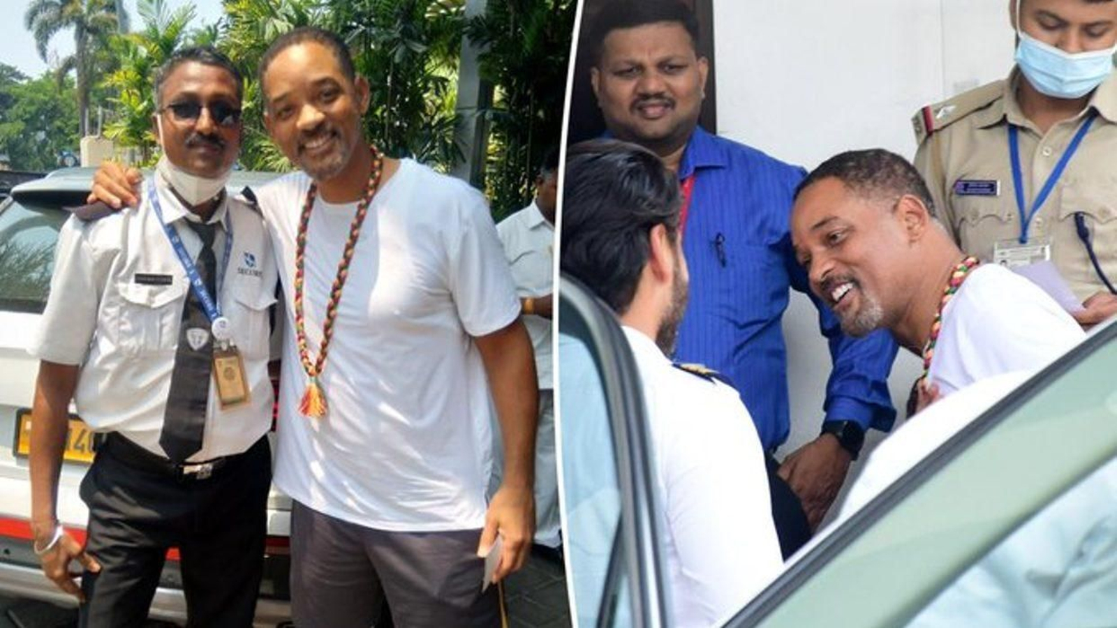 Will Smith, muy amable, al llegan a un hotel de la India.