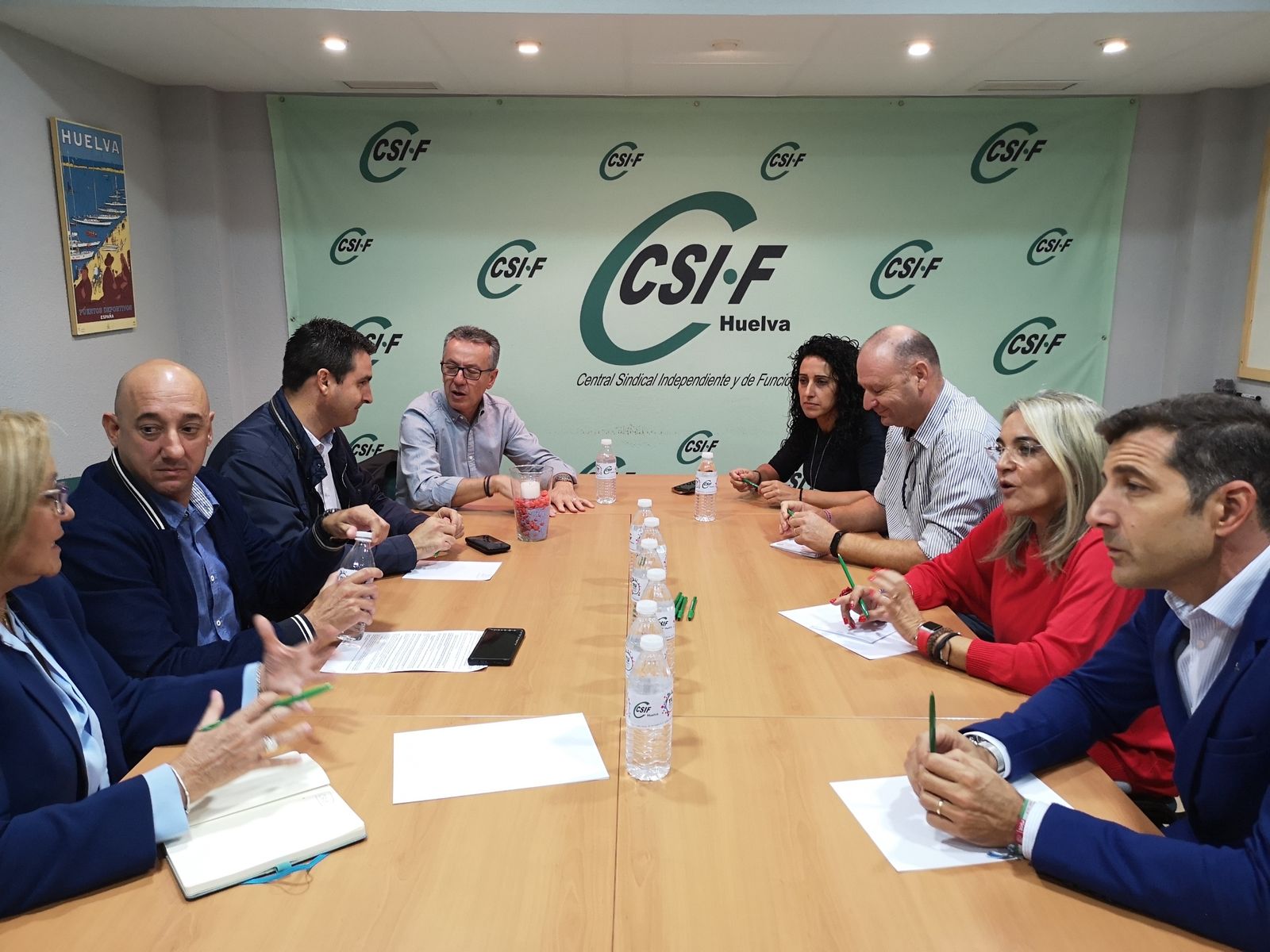 Reunión de los candidatos socialistas con dirigentes de CSIF Huelva.