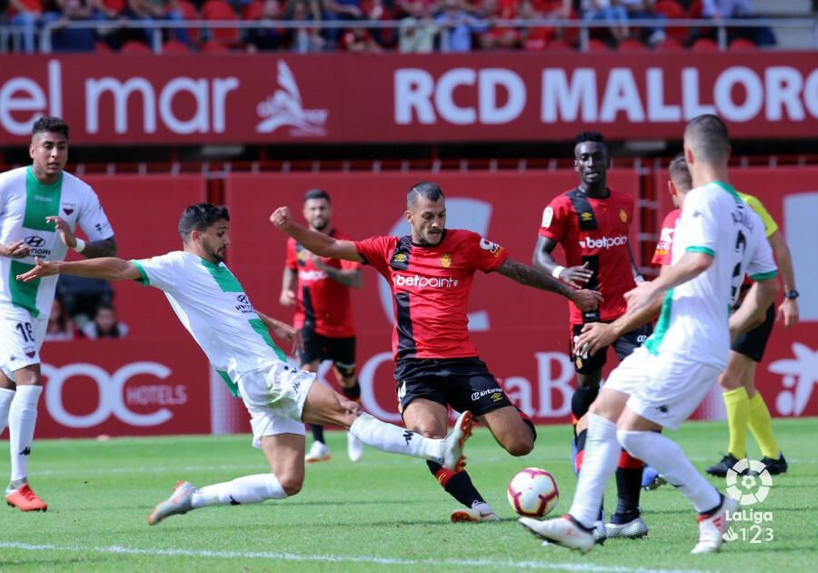 Stoichkov, en un partido con el Mallorca