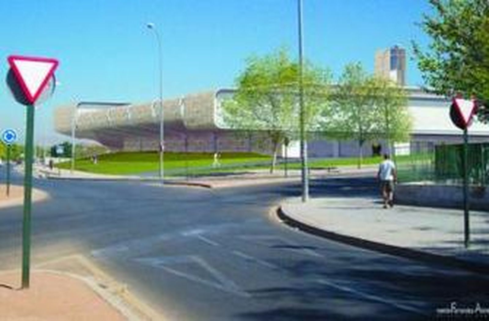 Recreación del nuevo edificio de la escuela de Magisterio La Inmaculada.