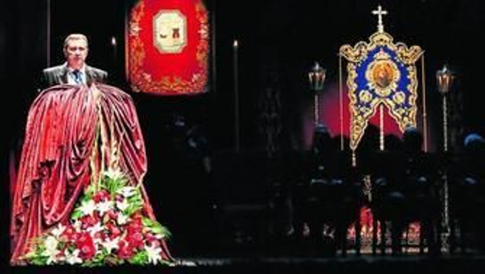 Rafael García Wakelin, anoche, durante el pregón por el Cincuentenario del Patronazgo de la Virgen de la Cinta.