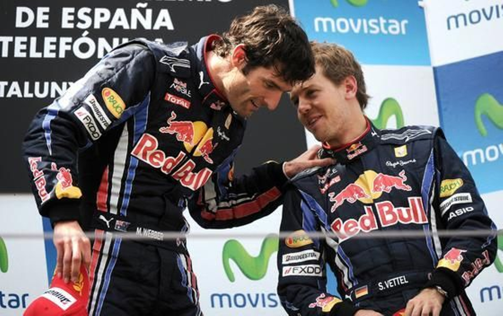 Fernando Alonso queda segundo en un Gran Premio dominado de principio a fin por el piloto de Red Bull Mark Webber. / AFP