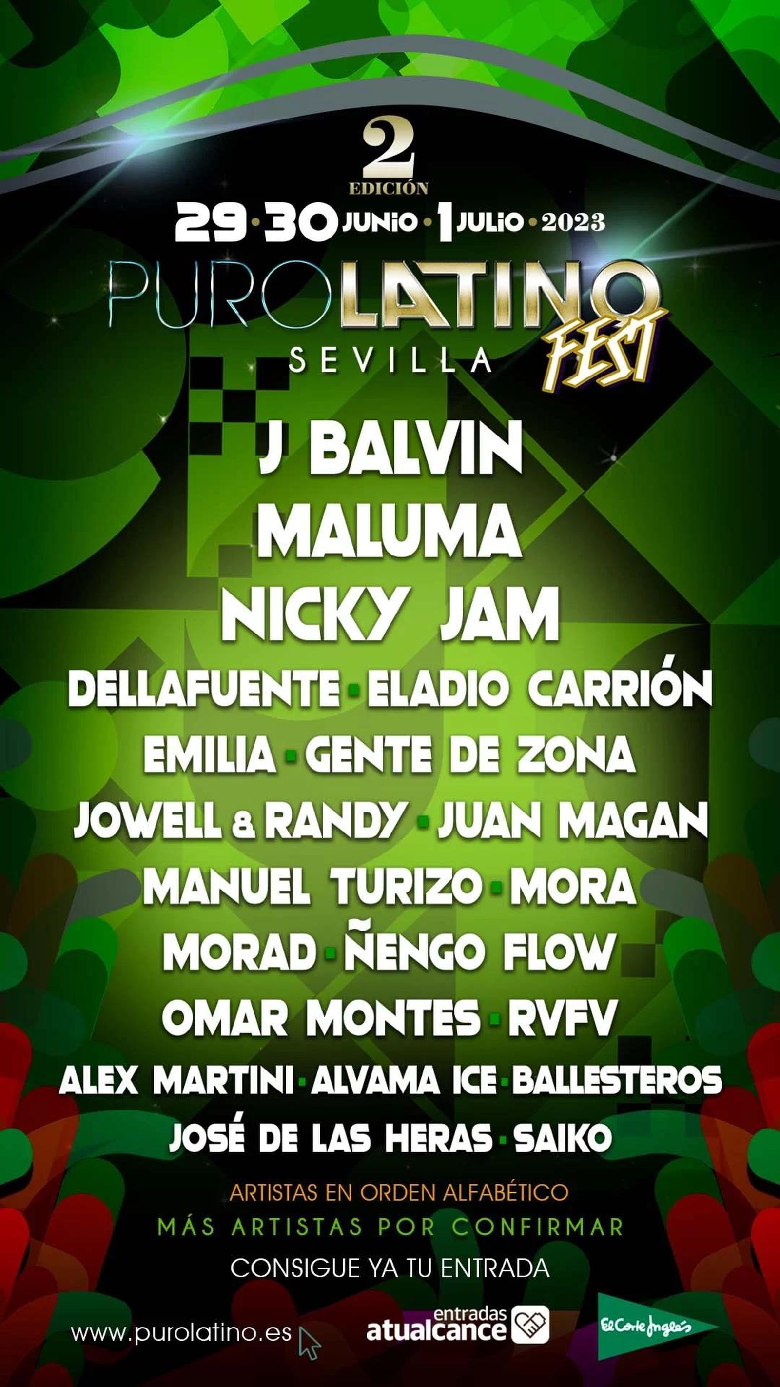 Avance del cartel del Puro Latino en Sevilla 2023.