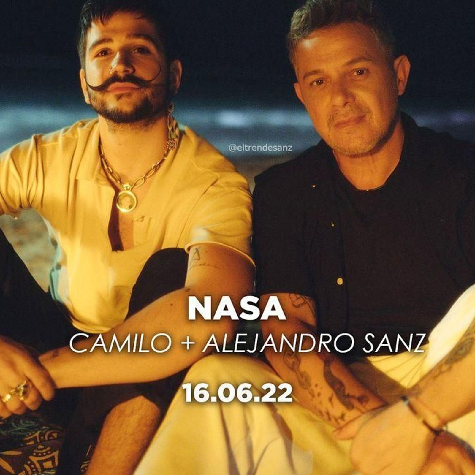 Alejandro Sanz y Camilo en una imagen promocional de su colaboración en el tema 'NASA'.
