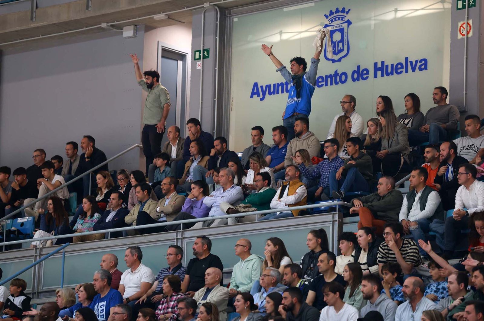 Palco presidencial del Carolina Marín durante un partido de la pasada temporada.