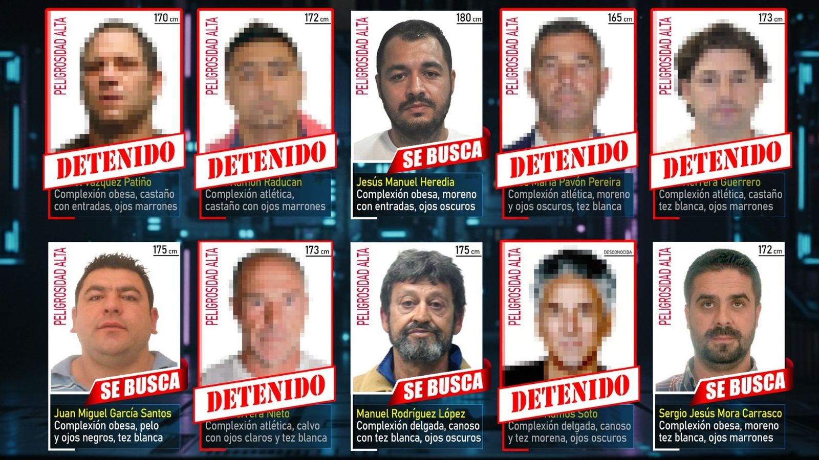 Seis de los diez fugitivos más buscados ya han sido detenidos.