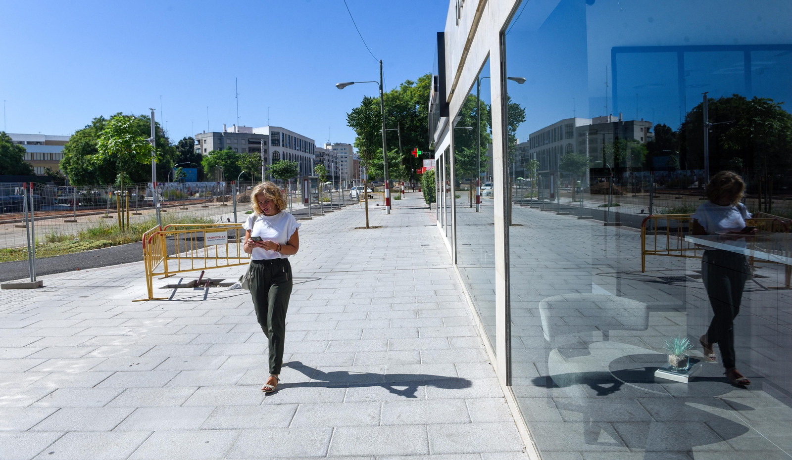 Imágenes de la situación de las obras del tranvía, en Nervión