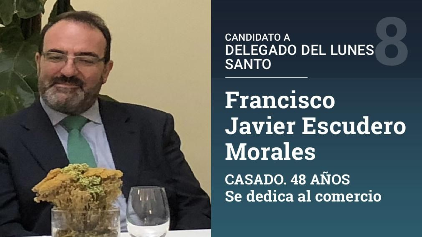 Fue hermano mayor de la Sed y del Sagrado Corazón. Es actualmente delegado del Lunes Santo.