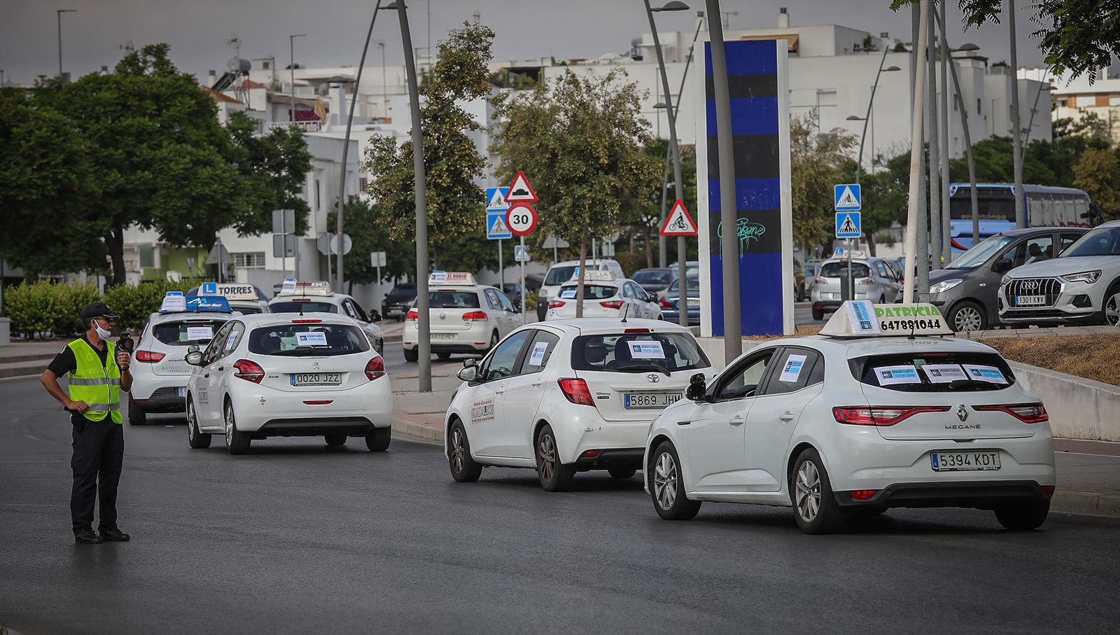 Una imagen de la protesta de las autoescuelas que tuvo lugar el pasado mes de agosto.