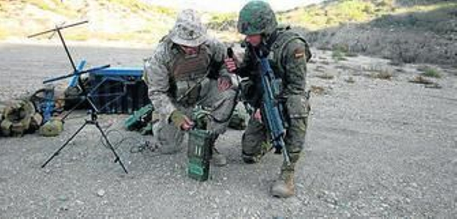 Los marines americanos y legionarios españoles se adiestran juntos.