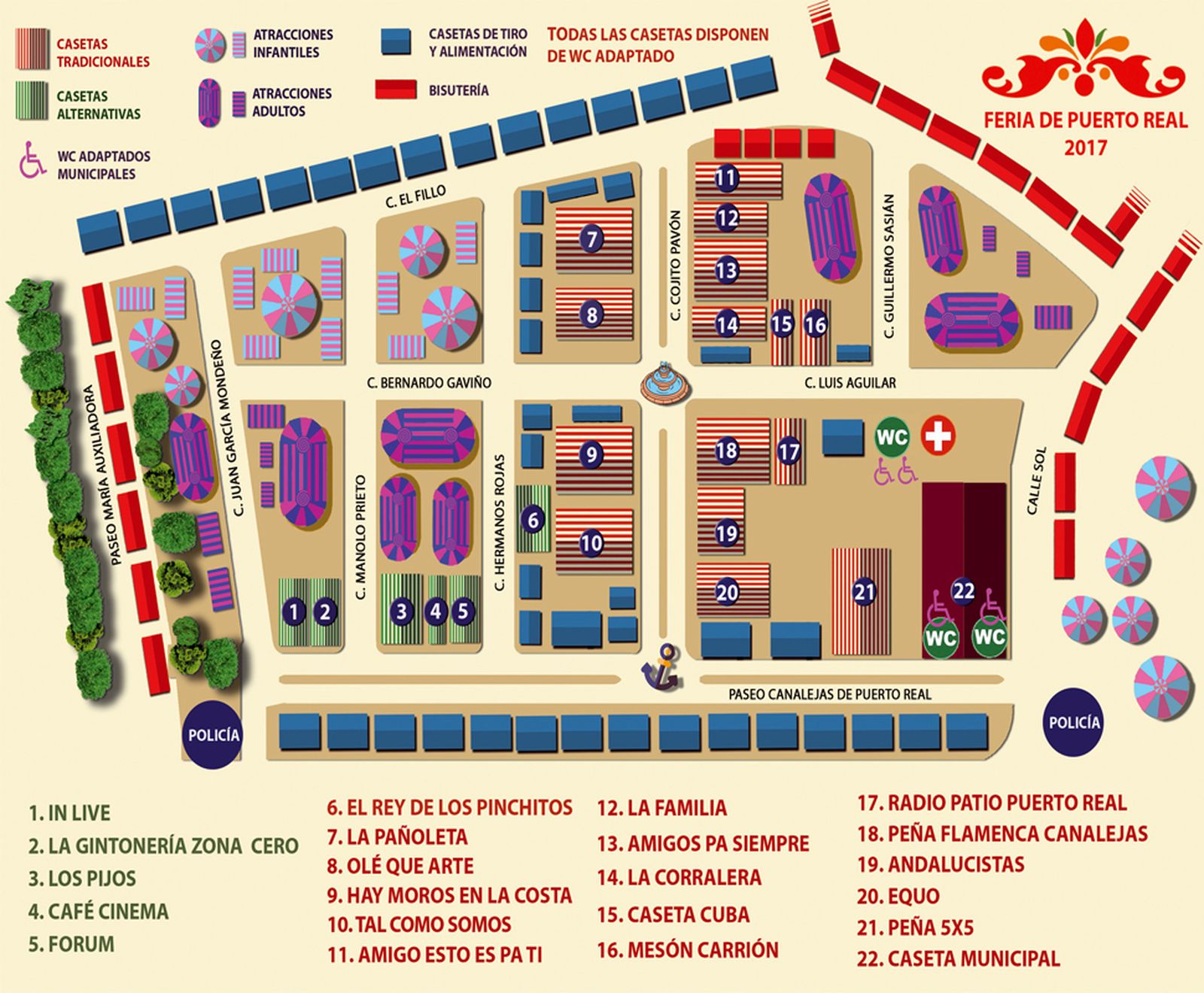 Plano del recinto ferial para el 2017.