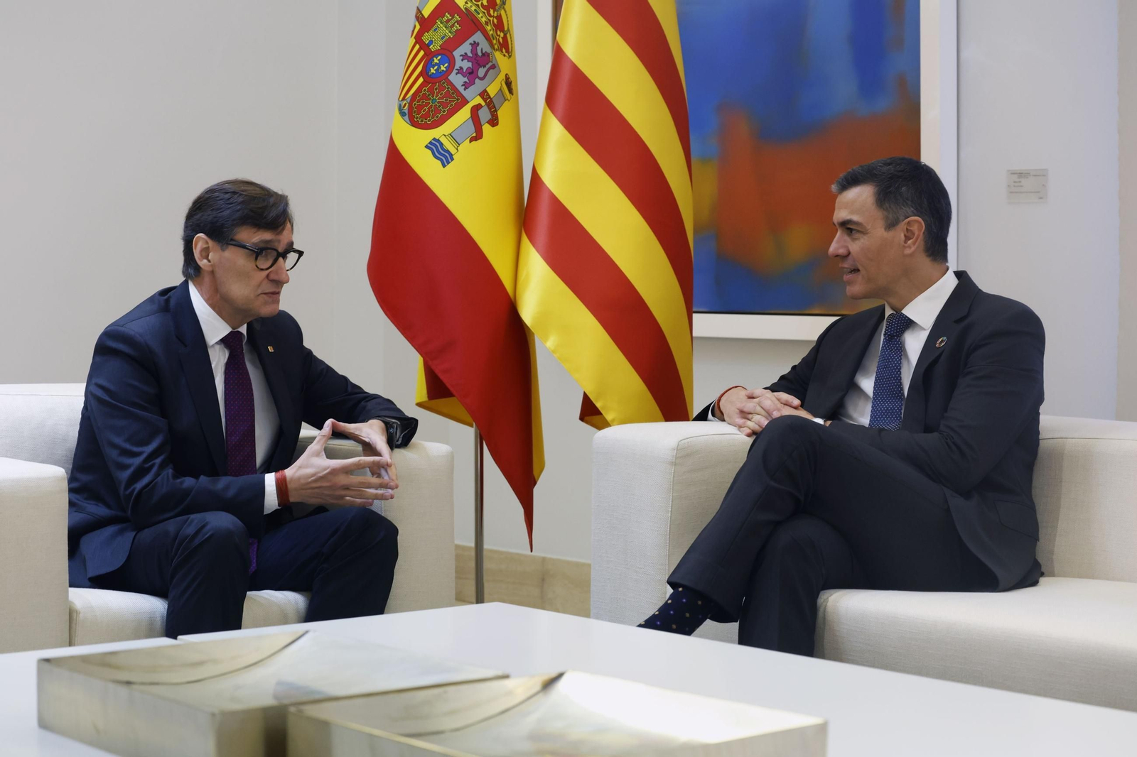 Sánchez e Illa, en una reunión en Moncloa