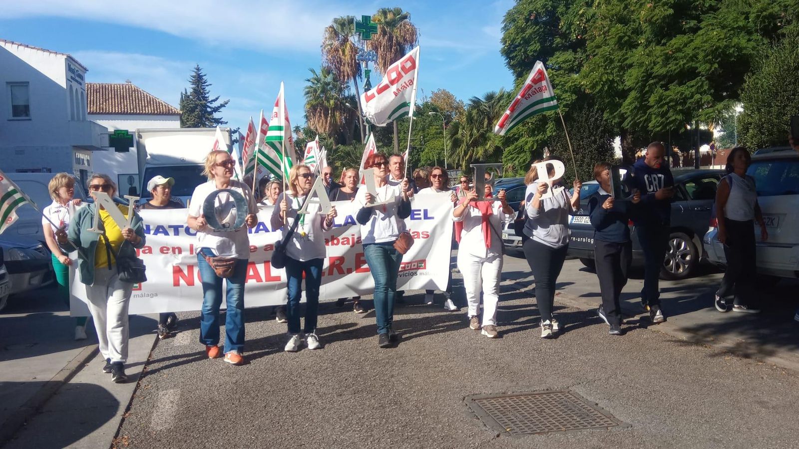 La manifestación de los trabajadores del hotel Senator.
