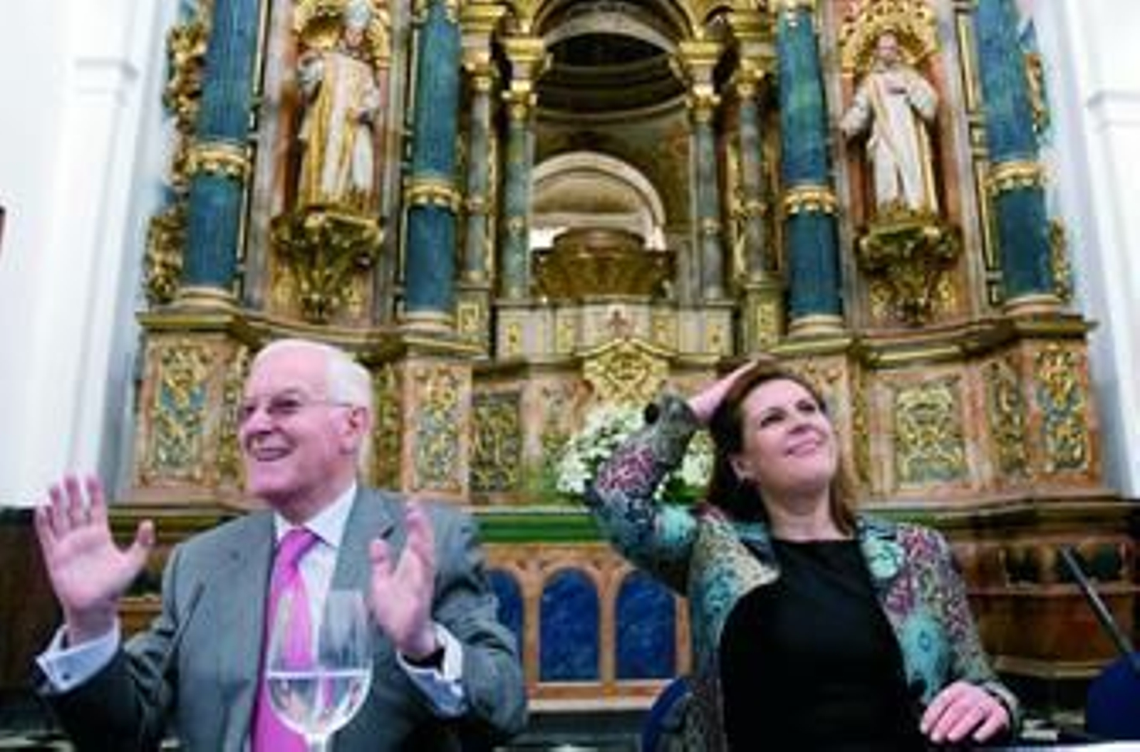 Víctor García de la Concha y Rosa Torres, ayer, en el Monasterio de la Cartuja.
