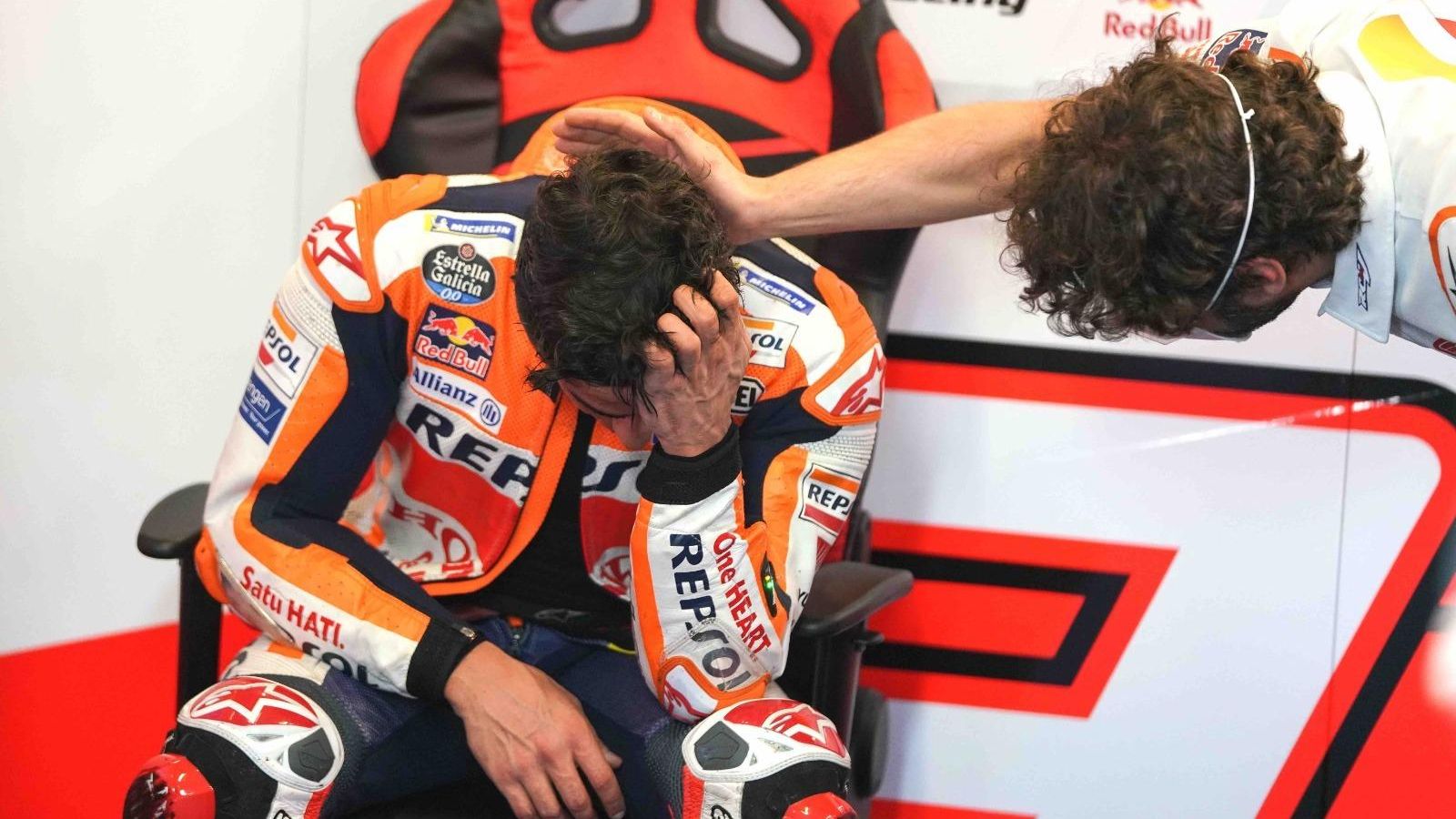Márquez, emocionado tras el GP de Portimao.