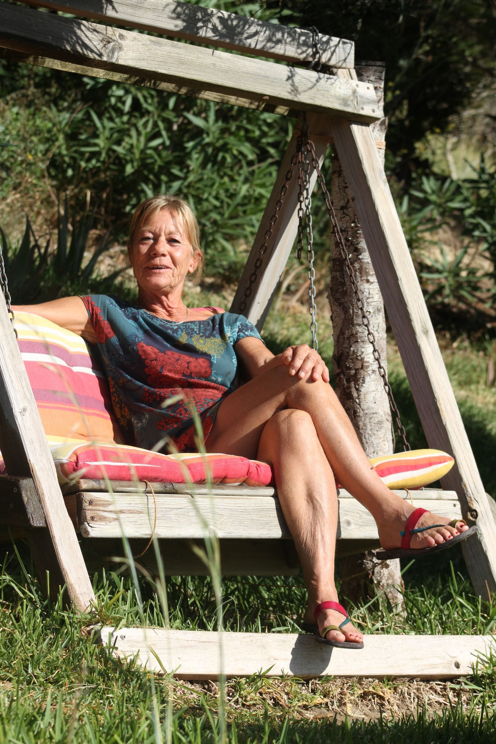 Gisela, en la terraza de uno de los apartamentos de Casa Montecote.