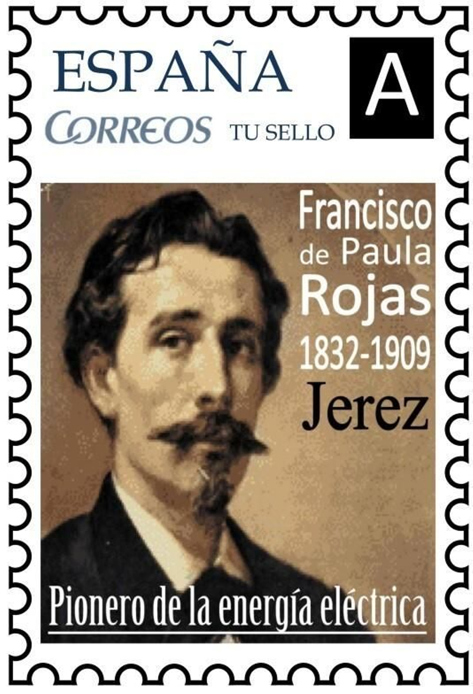 Sello conmemorativo con el retrato pintado por Francisco Miralles, 2013.