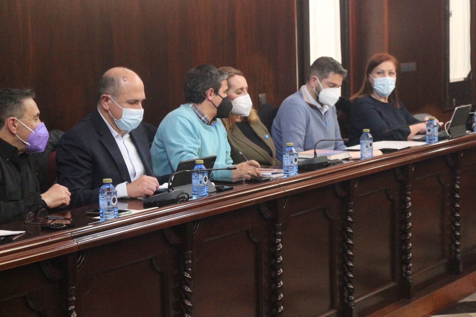 Grupo municipal de Unidas Podemos durante un pleno