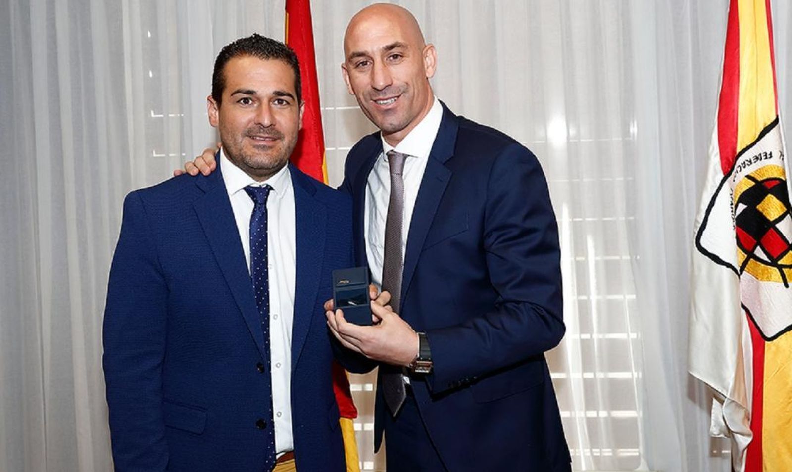 Pablo Lozano, junto a Luis Rubiales.