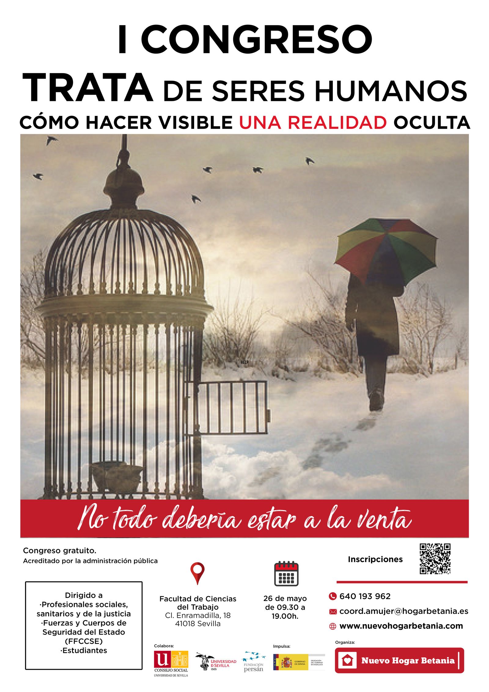 Cartel del I Congreso Trata de Seres Humanos en Sevilla.