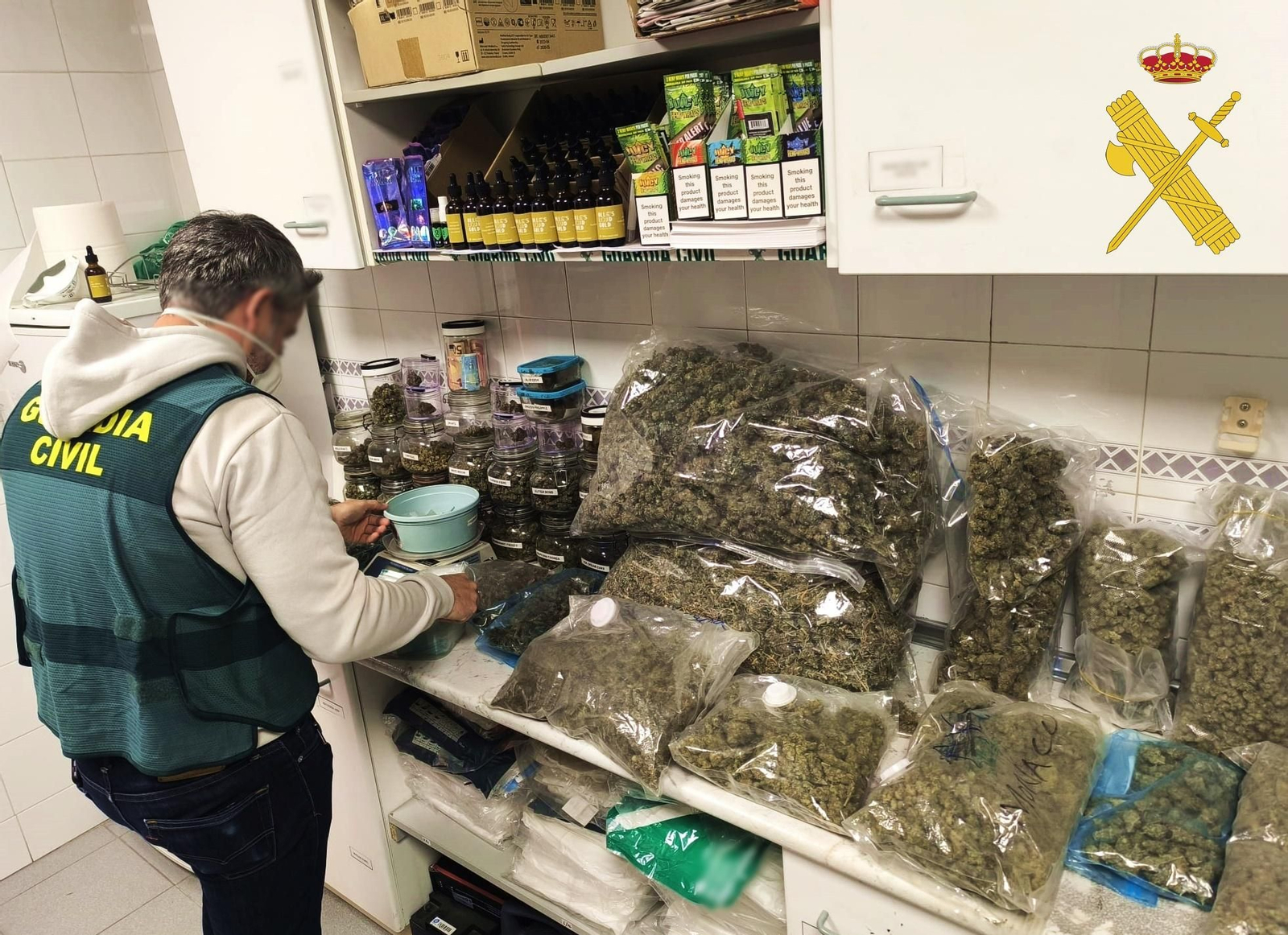 Marihuana intervenida por la Guardia Civil. Marihuana intervenida por la Guardia Civil.
