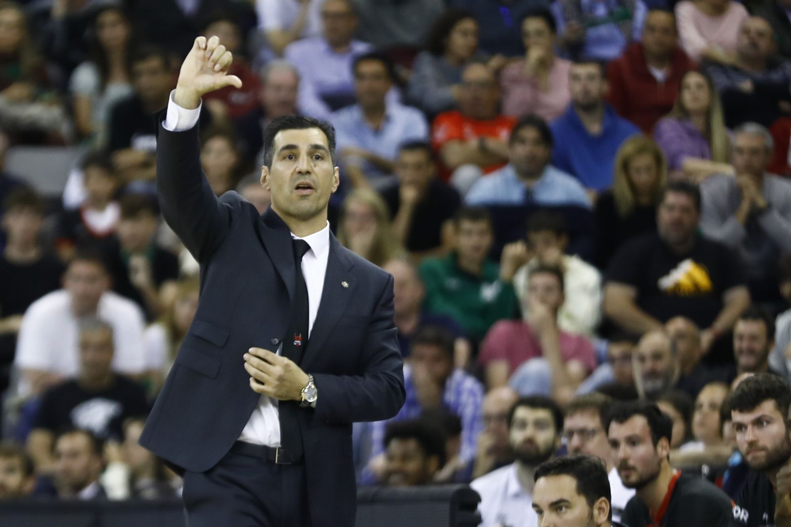 Pablo Pin, durante el choque ante el Barça