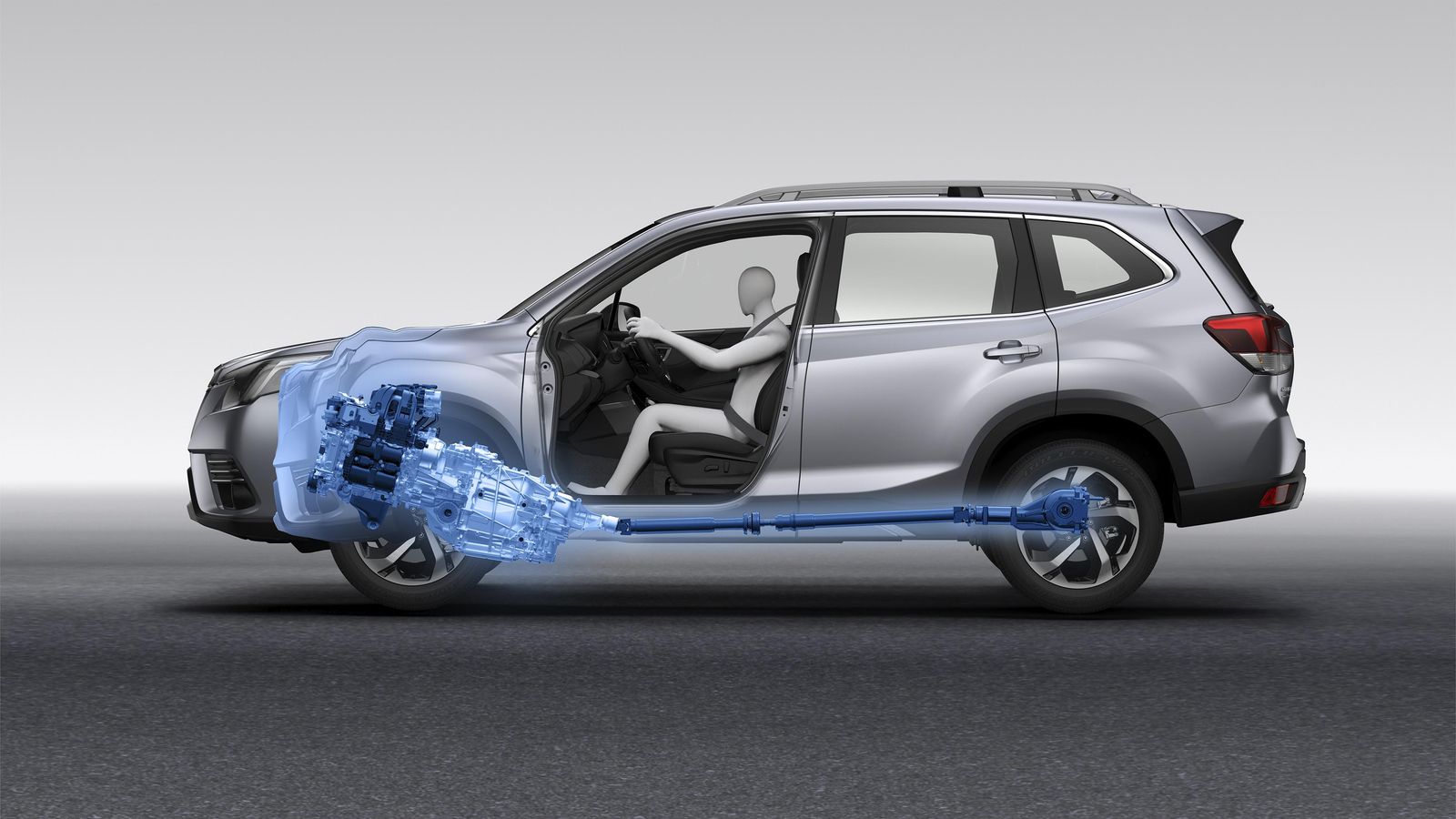 La tracción es a las cuatro ruedas mediante la conexión mecánica del eje trasero.