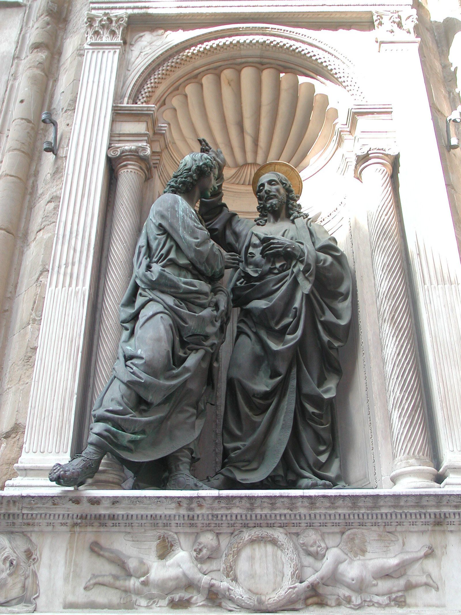 Verrocchio Cristo y Santo Tomás.
