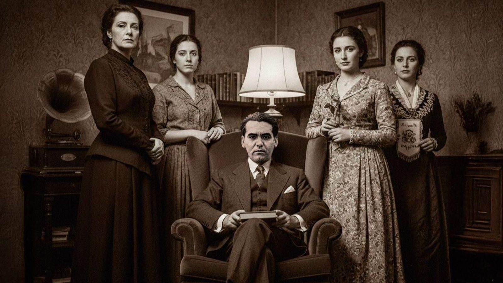 García Lorca rodeado por algunas de "sus mujeres"