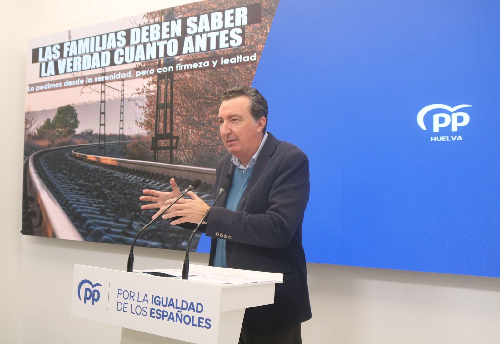 El presidente del PP de Huelva, Manuel Andrés González, este lunes.