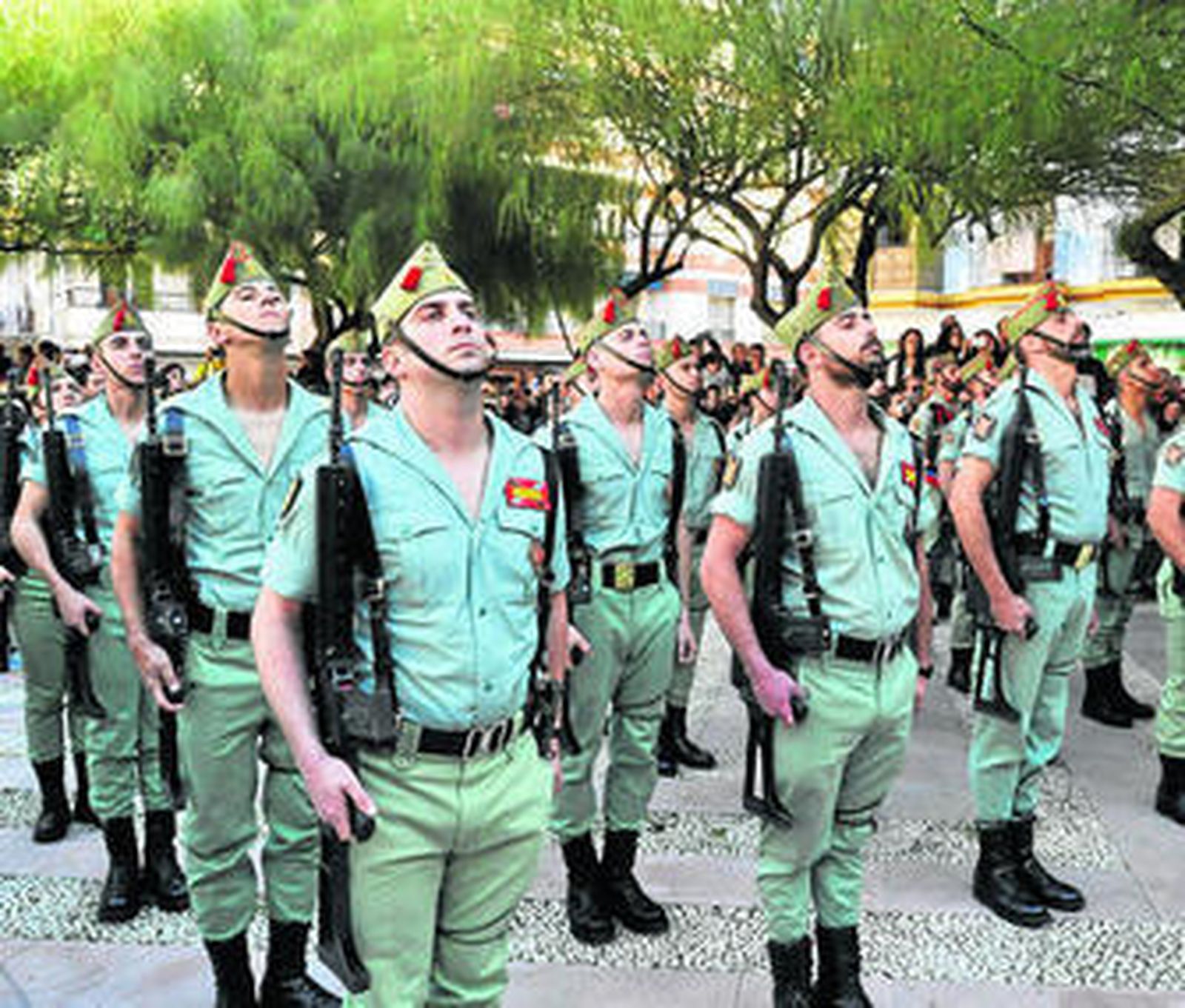 Las fuerzas de la Legión durante un momento del desfile.