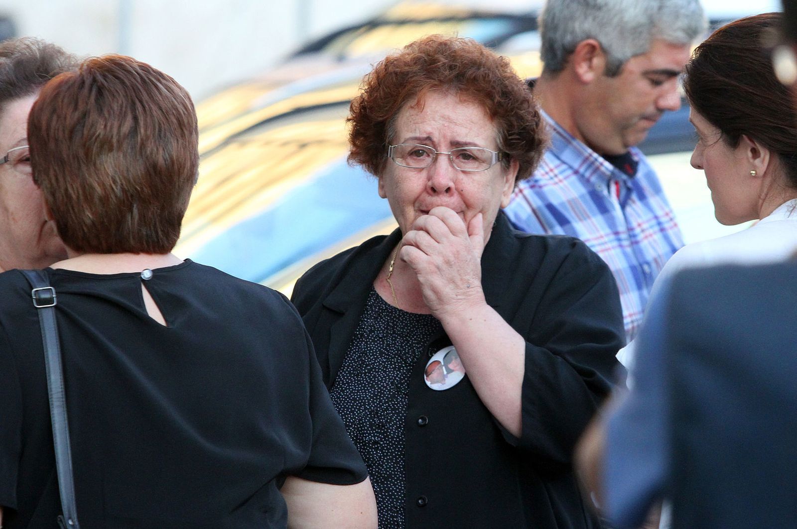 María Espinosa a la entrada de la Audiencia Provincial de Huelva