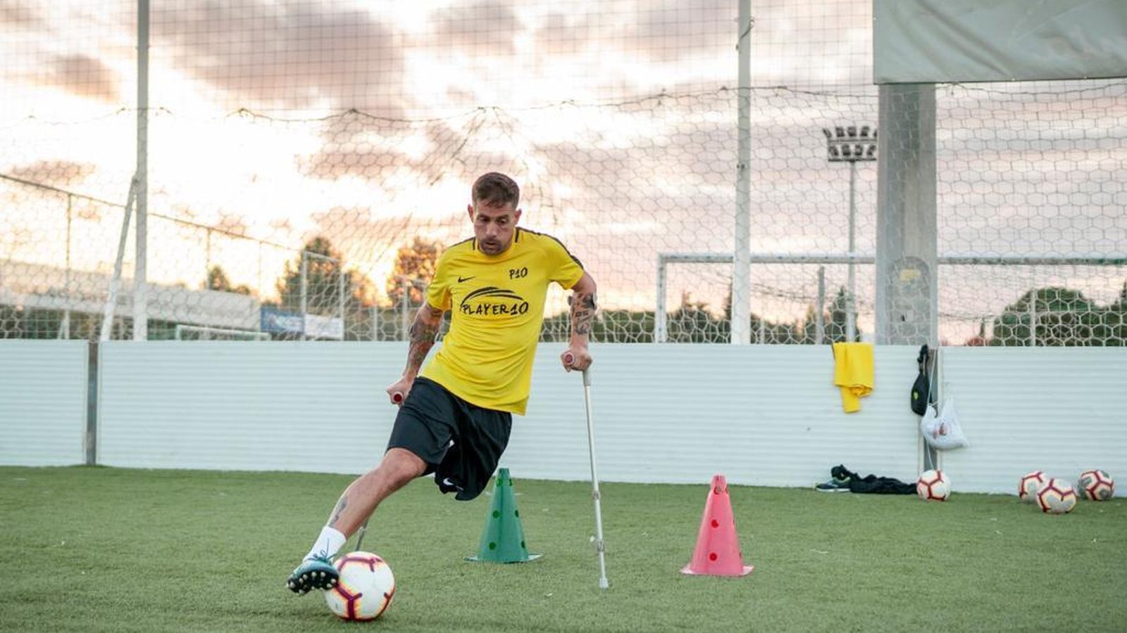 Fran Vaquero durante un entrenamiento con Player 10.