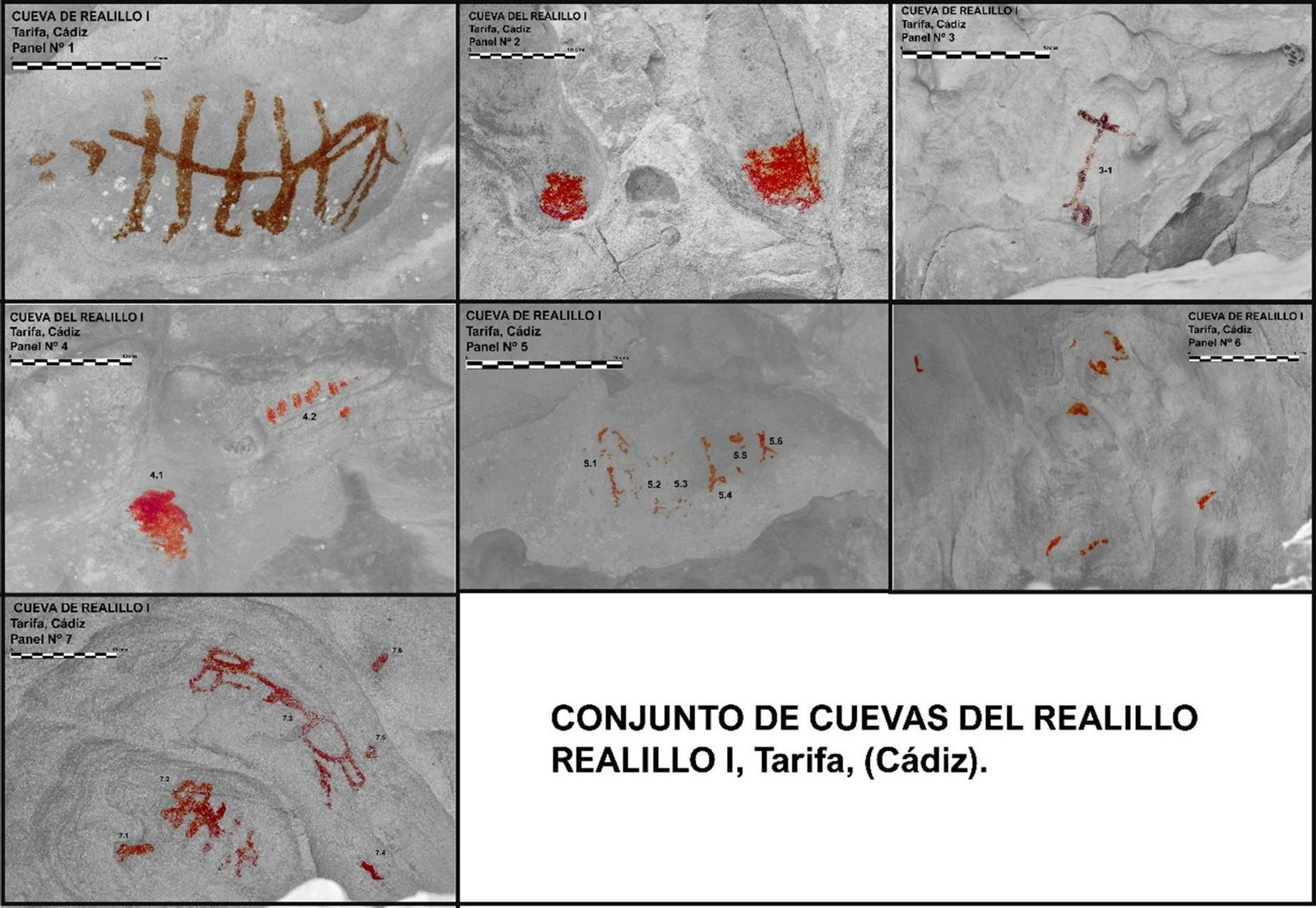 Paneles del abrigo del Realillo I, en Tarifa.