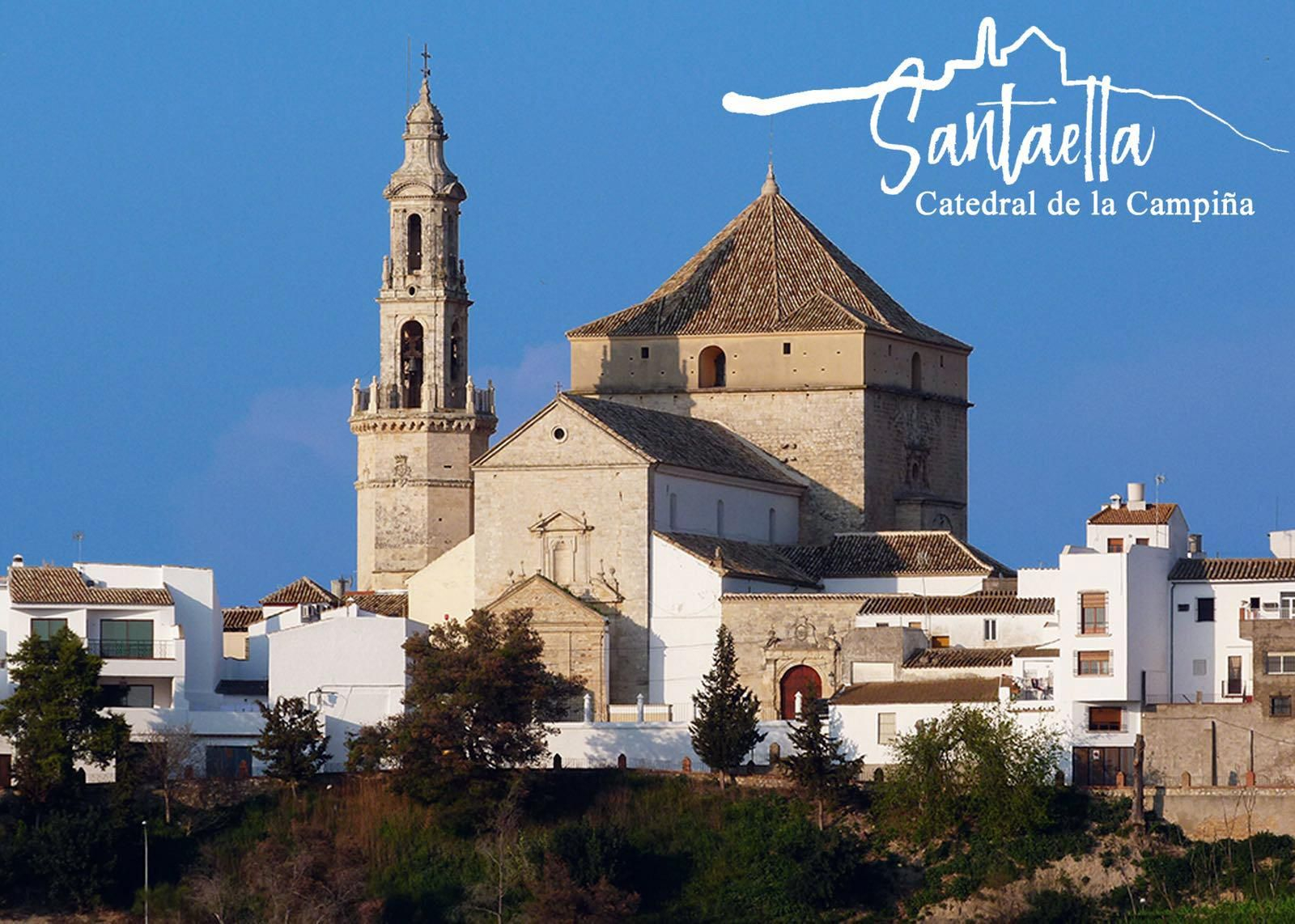 Imagen de la Catedral de la Campiña con el logo que a partir de ahora utilizará el municipio.