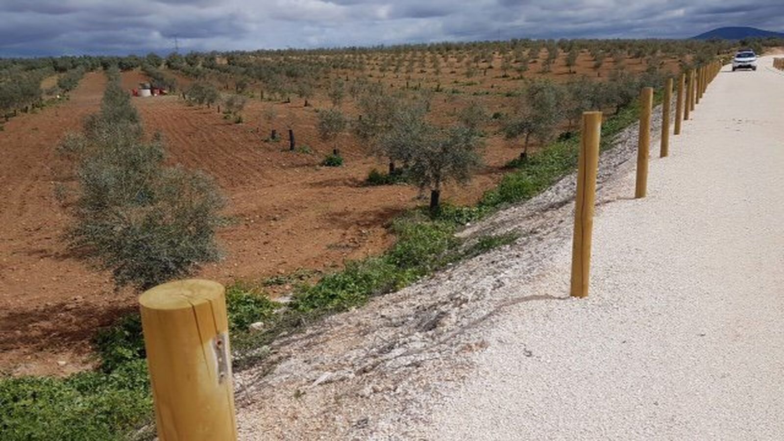La zona acotada sin las vallas protectoras.