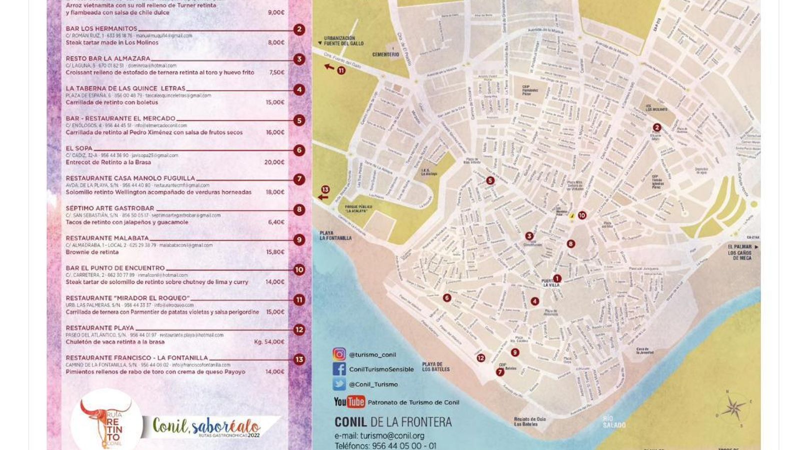 Ruta por los restaurantes participantes de la Ruta de Retinto Ruta por los restaurantes participantes de la Ruta de Retinto