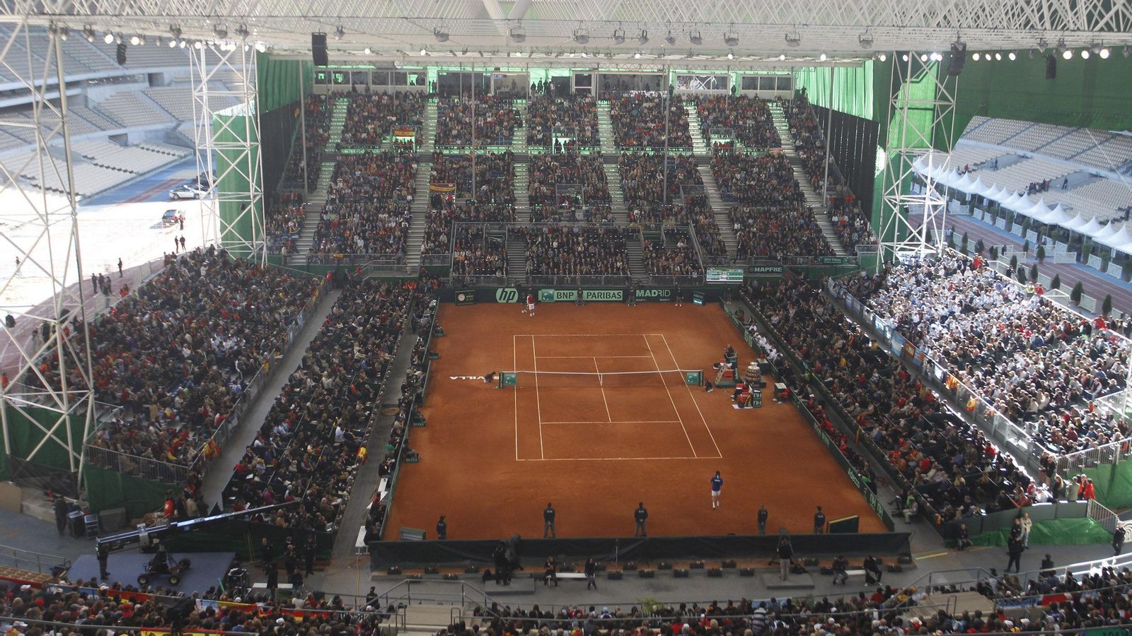Panorámica de uno de los puntos más altos de las gradas del Estadio  de la Cartuja.