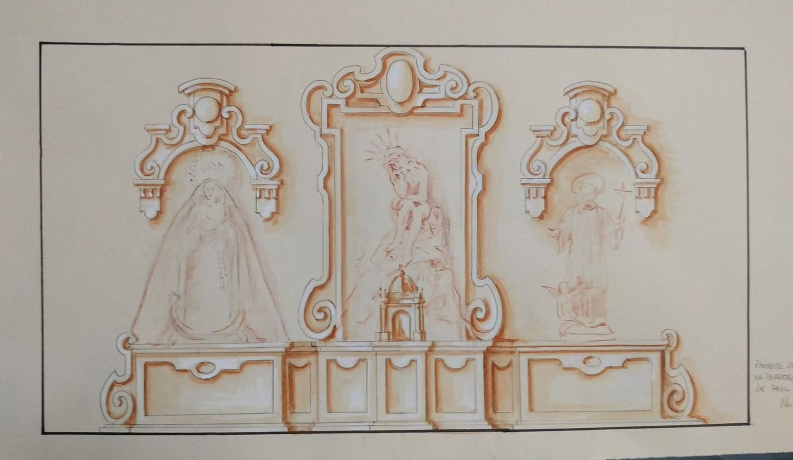 Diseño del nuevo retablo para los titulares de Humildad y Paciencia