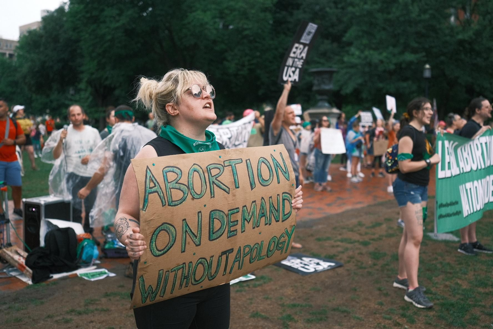 Varias manifestantes a favor del aborto en Washington.